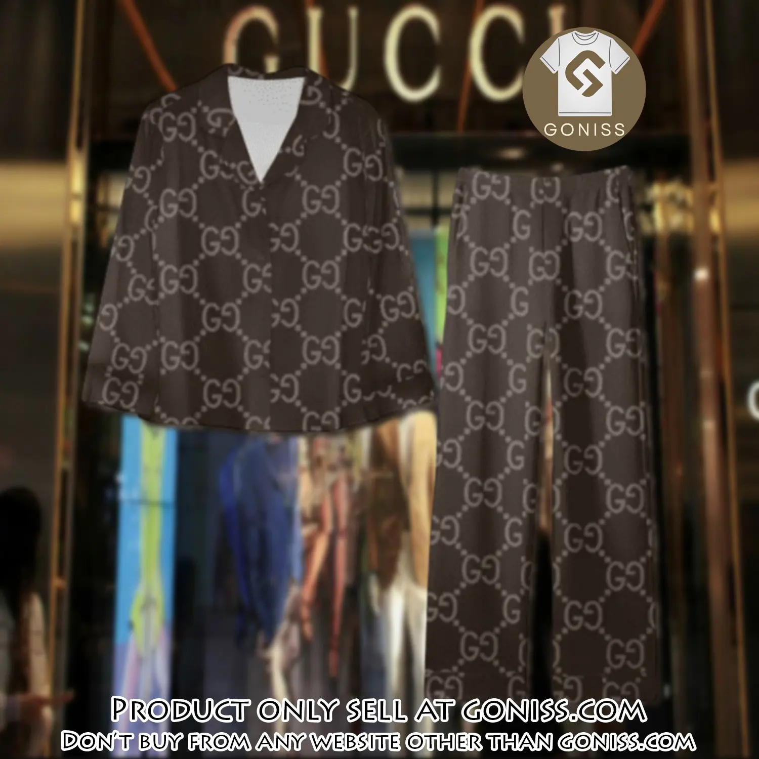 Trending luxury gc satin pajama set pjs1064 gn1220450